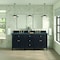 James Martin Vanities 72'' Double Vanity, Black Onyx w/ 3 CM Parisien Bleu Quartz Top 424-V72-BKO-3PBL - alternate 2
